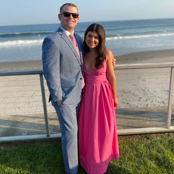 Zara Tied Poplin Dress in Fuschia - Picture 4 of 4